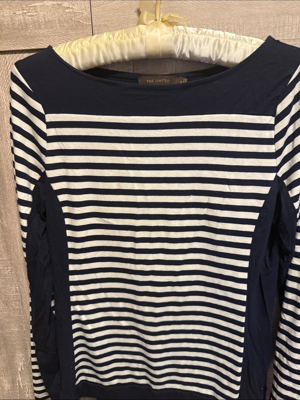 The Limited Navy and White Striped Long Sleeve Top